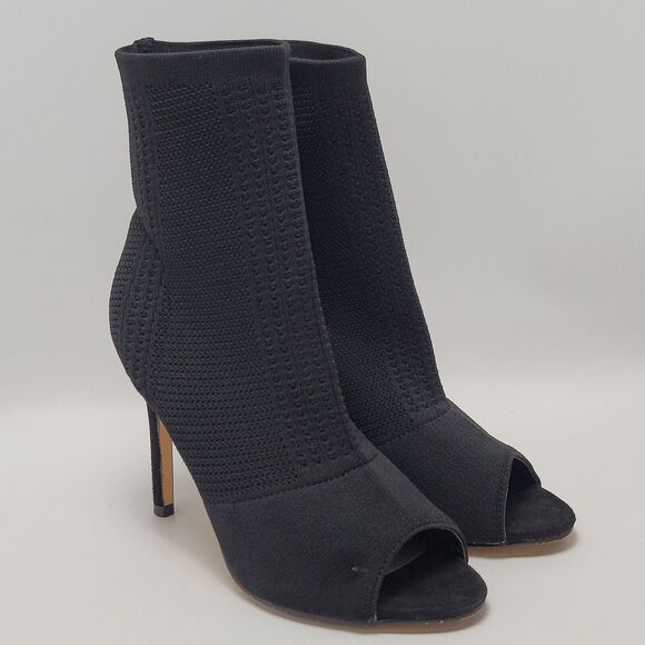 Catherine Malandrino Nitty Stretch Ankle Pull On Open Peep Toe Sock Heel Boot 9 - Picture 11 of 13